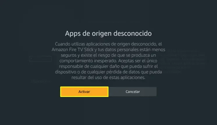 Origenes desconocidos en fire TV stick Origenes desconocidos en fire TV stick
